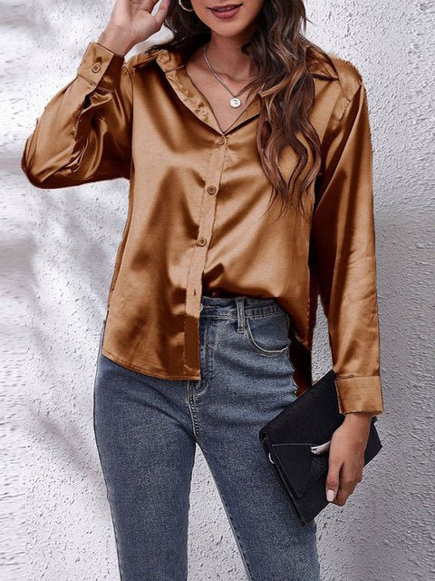 Liora | Silk Shirt – Elegant Long Sleeve Style for Women