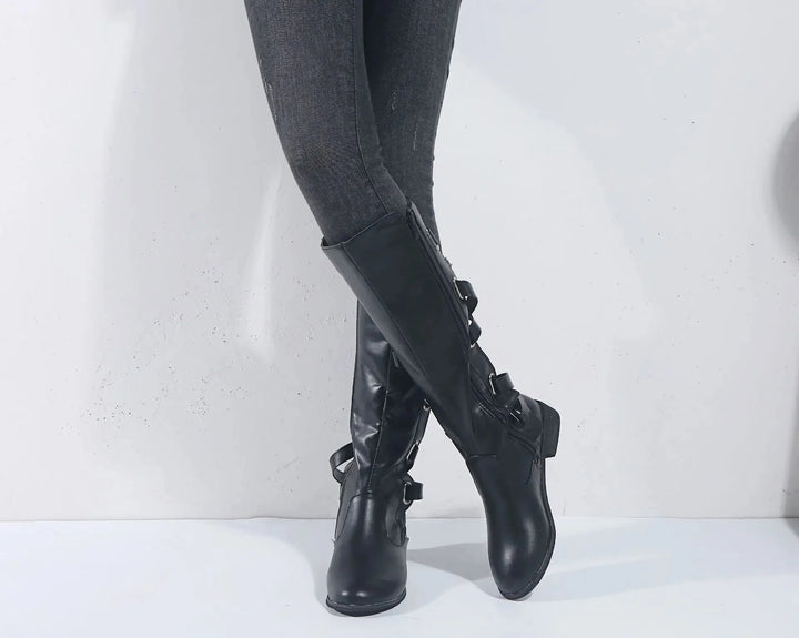 Isabella | Comfortable And Timeless Buckle Riding Knee High Boots