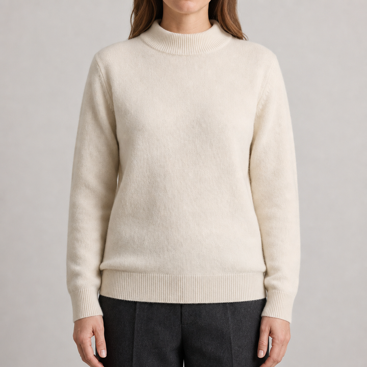 Aria | Cashmere Sweater – Soft Mock Neck Style for Women