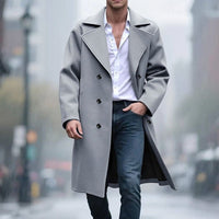 Ethan | Classic and Sophisticated Double-Breasted Long Trench Coat