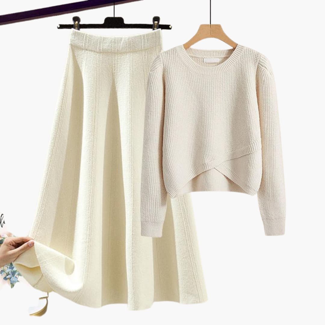 Lunaria | Knit Sweater and A-Line Skirt Lounge Set for Women