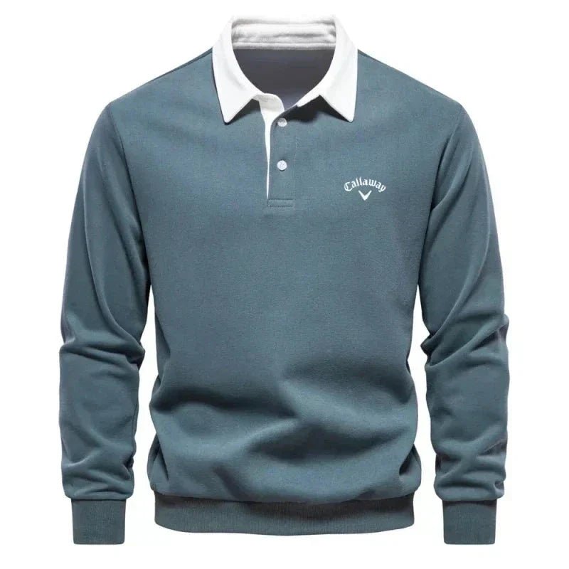 Luca | Classic And Stylish Contrast Collar Knit Polo Sweater