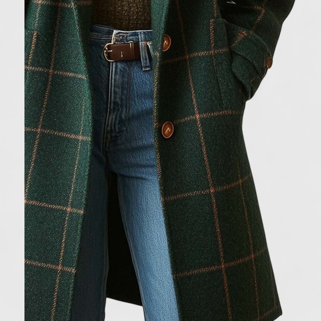 Emilia | Women's Checkered Coat – Classic Tailored Style