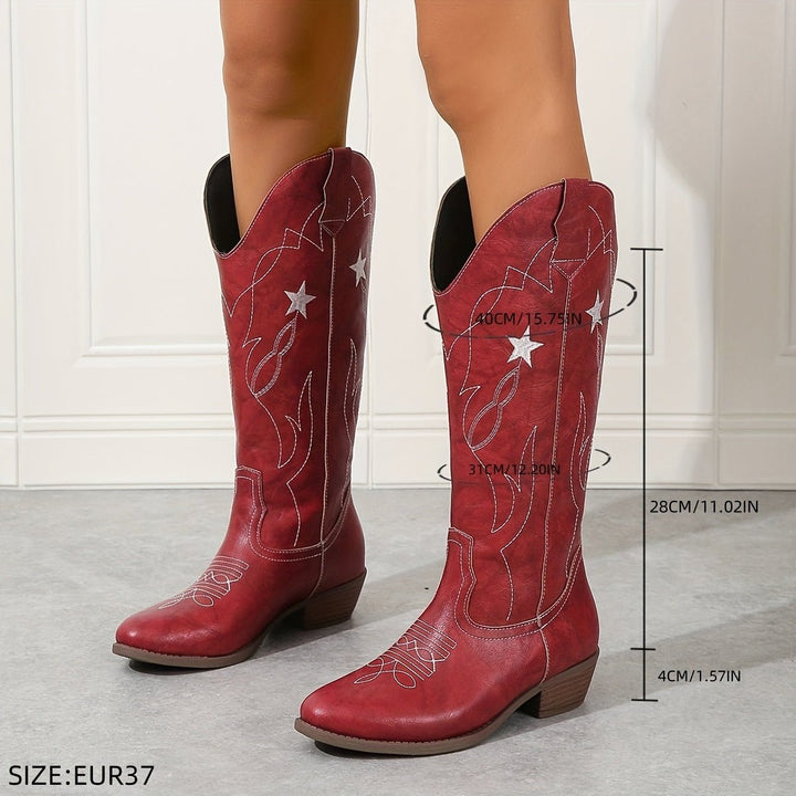 Amelia | Elegant And Trendy Wide Calf Cowboy Boots