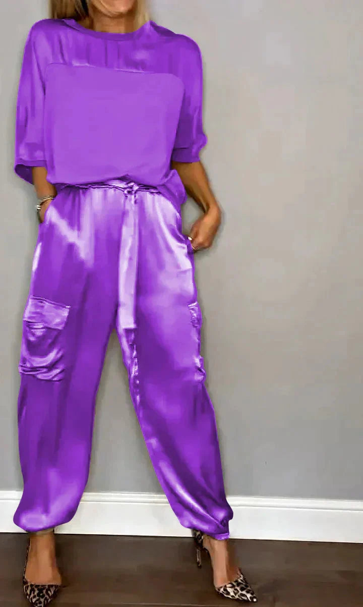 Alice | Luxurious and Glamours Satin Two Piece Set