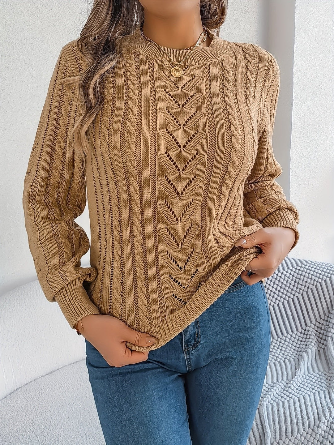 Blythe | Cable-Knit Sweater – Cozy Textured Style for Women