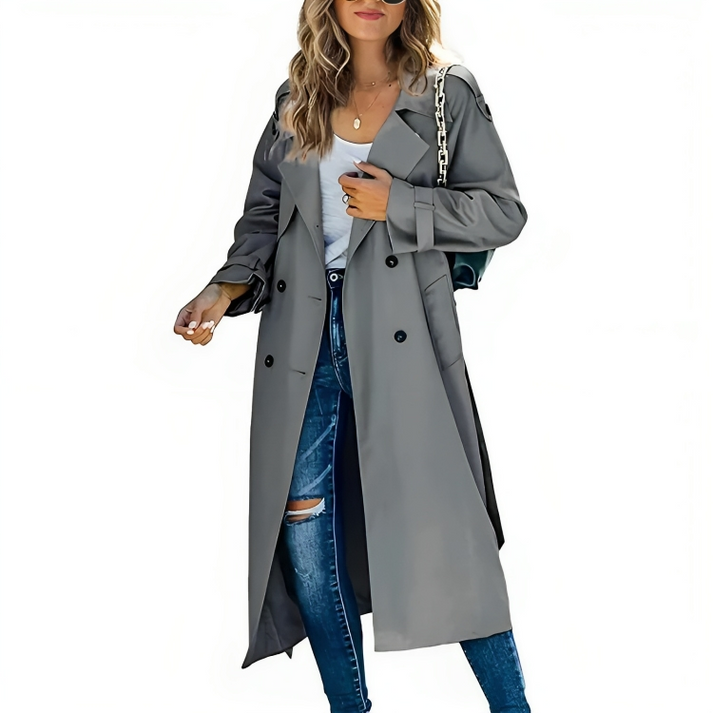 Nora | Comfortable And Elegant Double Breasted Trench Coat