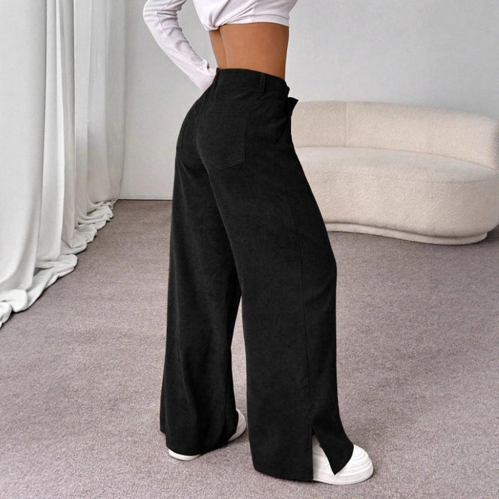 Clara | High-Waist Wide Leg Pants with Side Slits