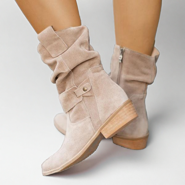Isabella | Chic And Relaxed Fold-Over Slouch Ankle Boots
