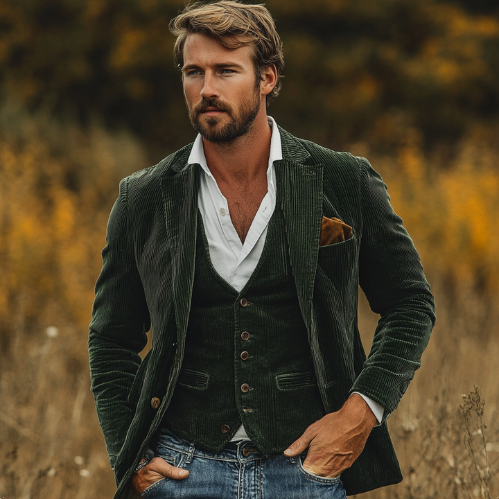 Alexander | Ensemble classique et vintage pour homme, avec blazer et gilet