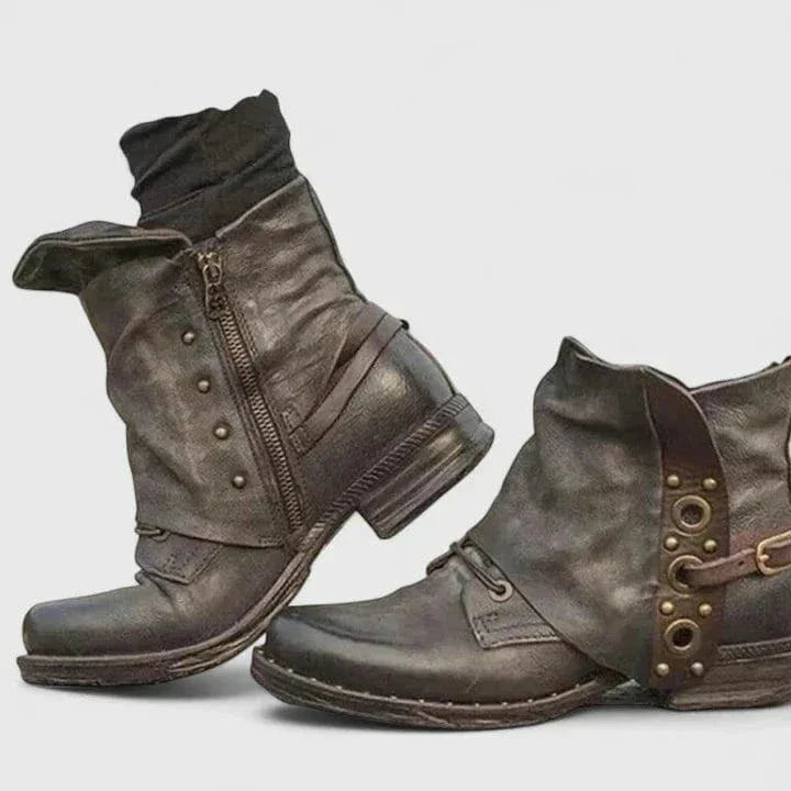 Olivia | Robuste und stilvolle Ankle Boots aus gewachstem Leder