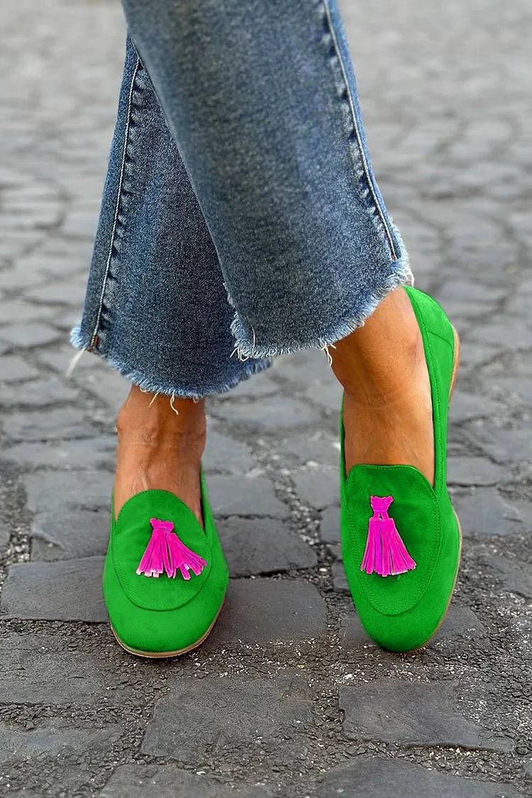 Julia | Stylish Pointed-Toe Fringe Women's Loafers
