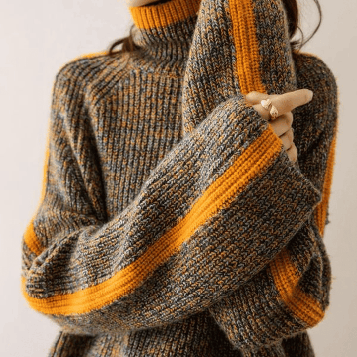 Ravelyn | Melange Knit Turtleneck – Ultra-Soft Cashmere Style
