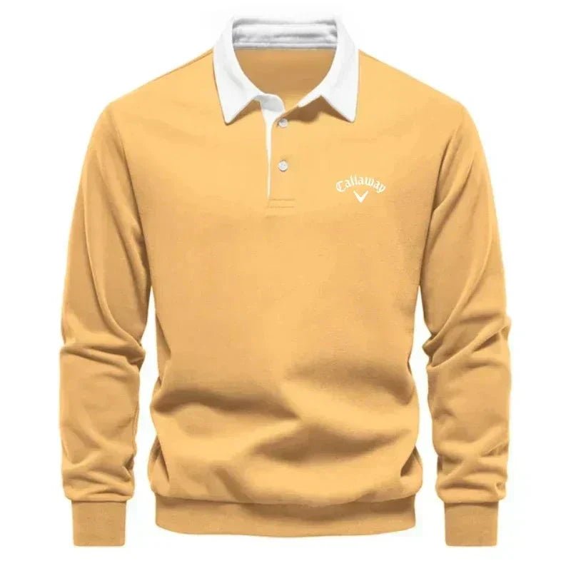 Luca | Classic And Stylish Contrast Collar Knit Polo Sweater
