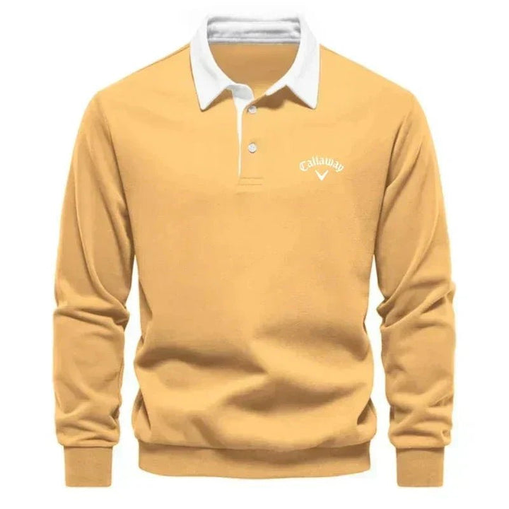 Luca | Classic And Stylish Contrast Collar Knit Polo Sweater