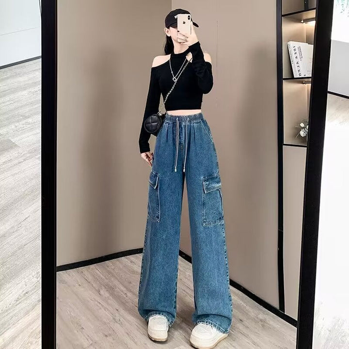 Sophia | Comfortable And Stylish Denim Cargo Pants