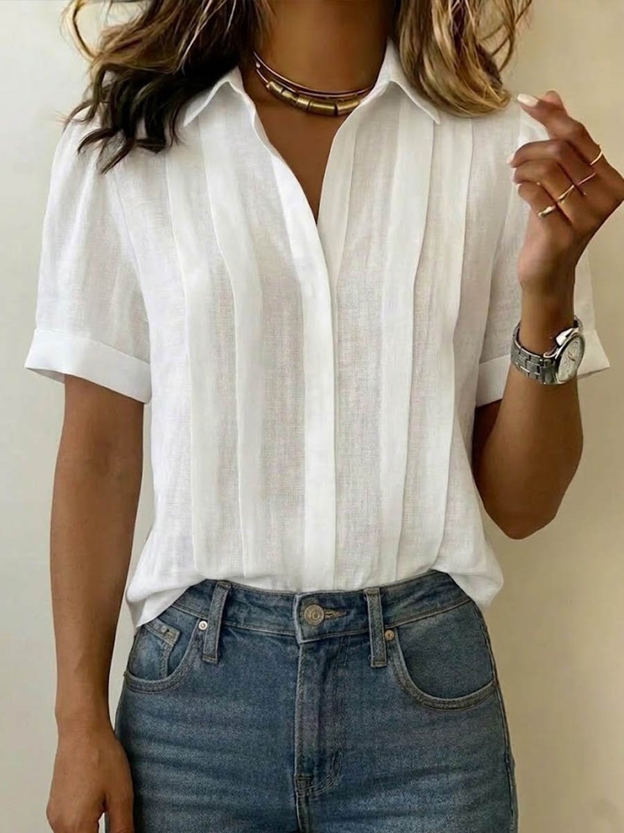 Maren | Short-Sleeve Blouse – Effortlessly Refined Style for Women