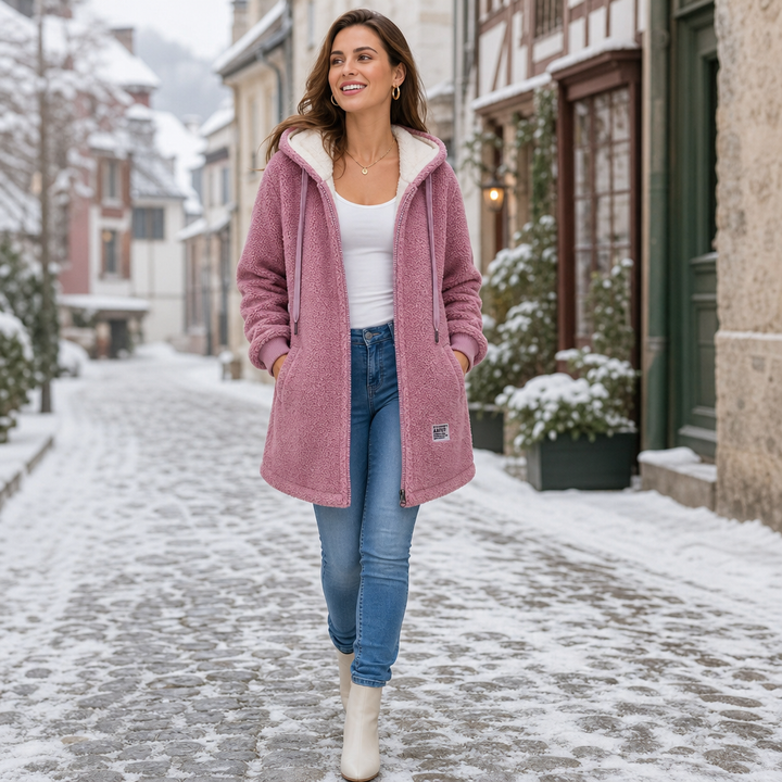 Veloura | Hooded Faux-Shearling Jacket for Women