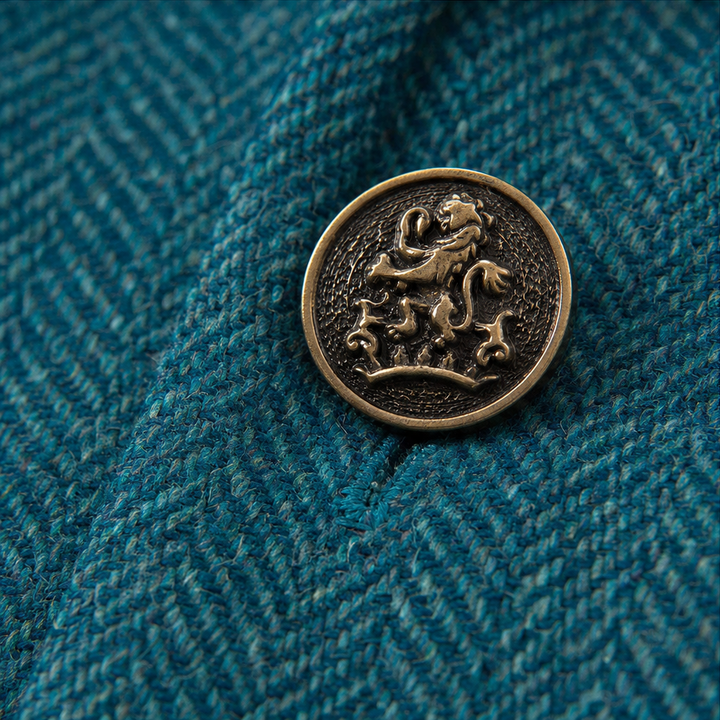 Vaunterie | Herringbone Blend Coat with Contrast Piping