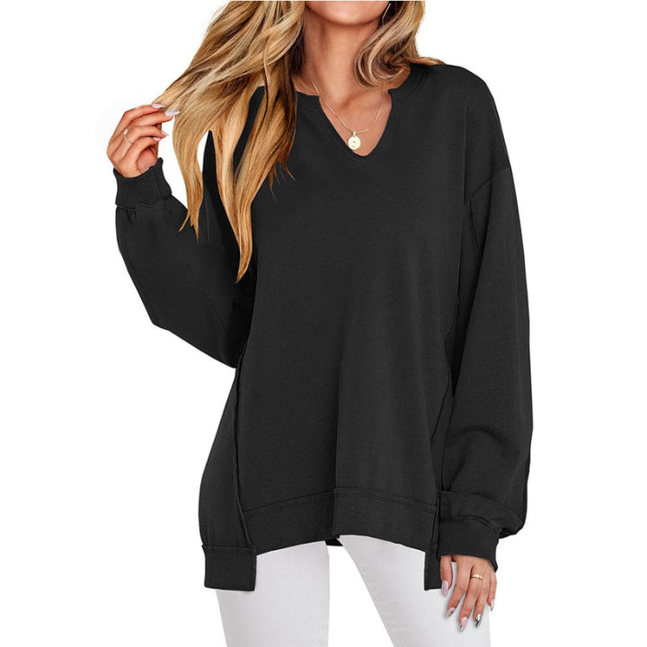 Freya | Relaxed Oversized V-Neck Long Tunic Top