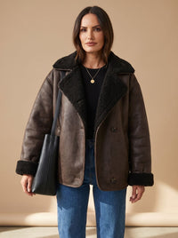 Grace | Lässiger und stylischer Oversize-Mantel mit Kunstfell