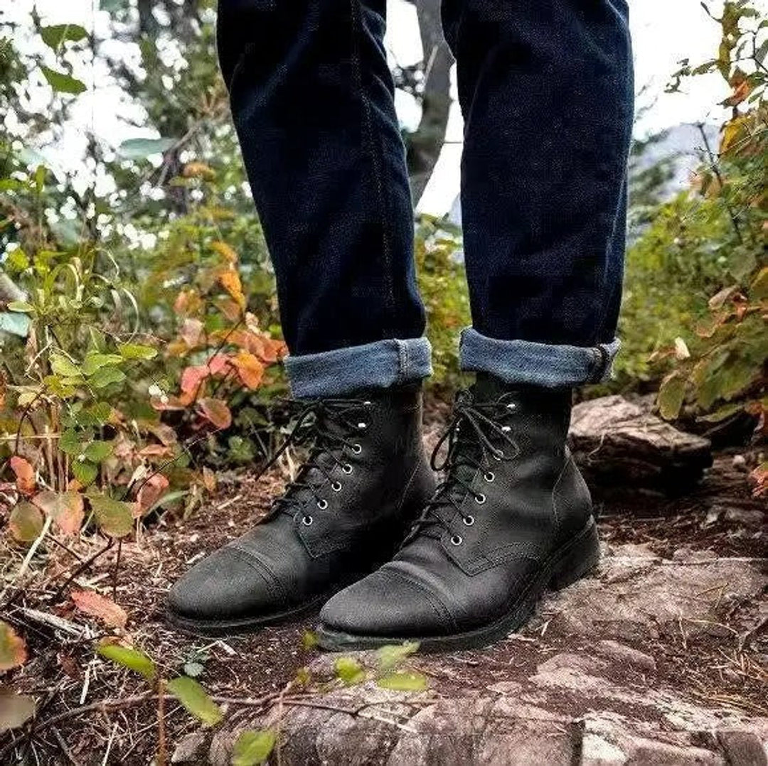 Leon | Classic and Elegant Cap-Toe Leather Men Boots