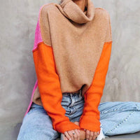 Alice | Comfortable and Stylish Color Block Turtleneck Sweater