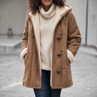 Karin | Eleganter und warmer Dufflecoat mit Lammfellfutter
