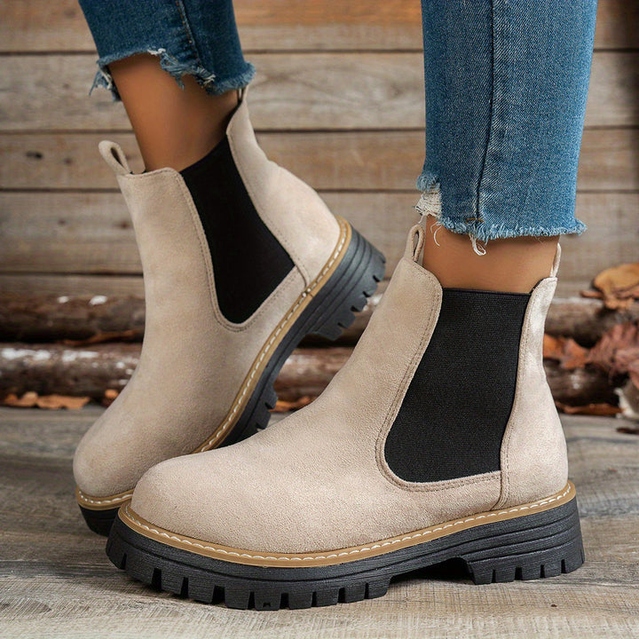 Beatrice | Bequeme Chelsea-Plateau-Stiefeletten