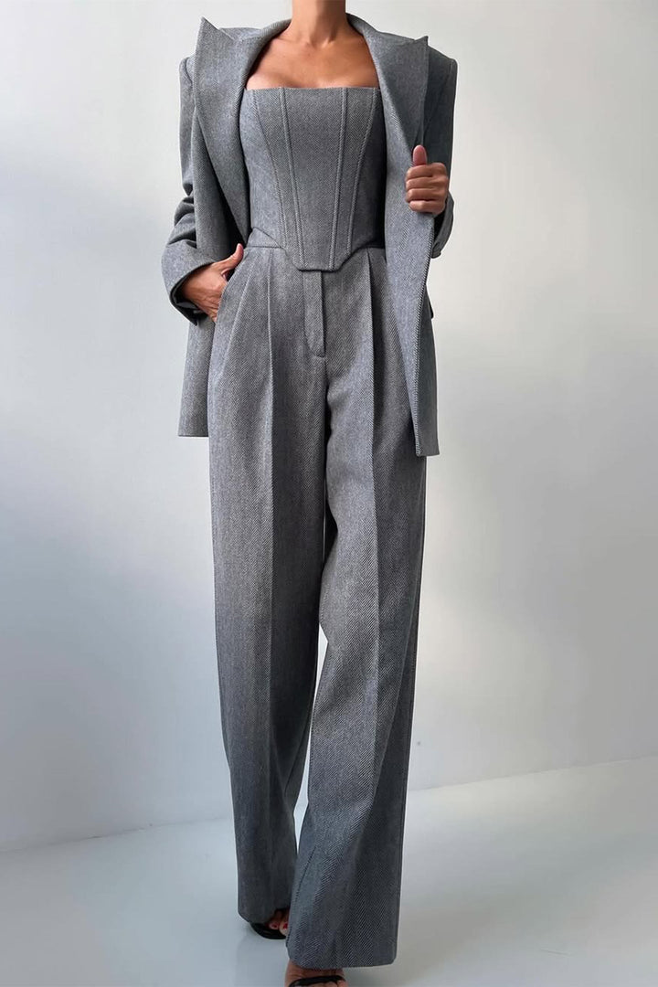 Isabelle | Stilvolles und vielseitiges dreiteiliges Blazer-Set