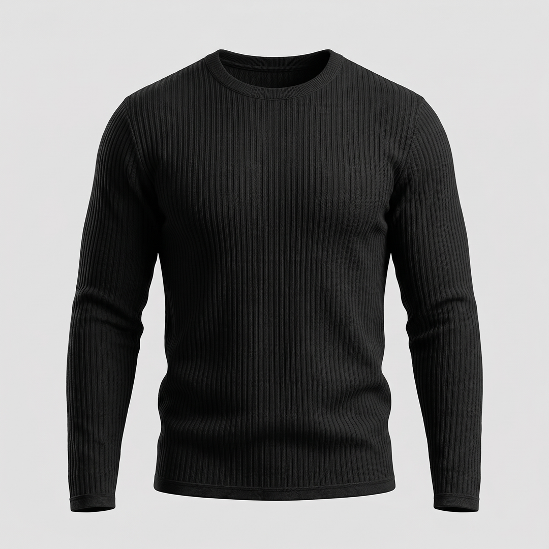 Derrickson | Ribbed Sweater – Elegant Body-Skimming Fit voor Mannen