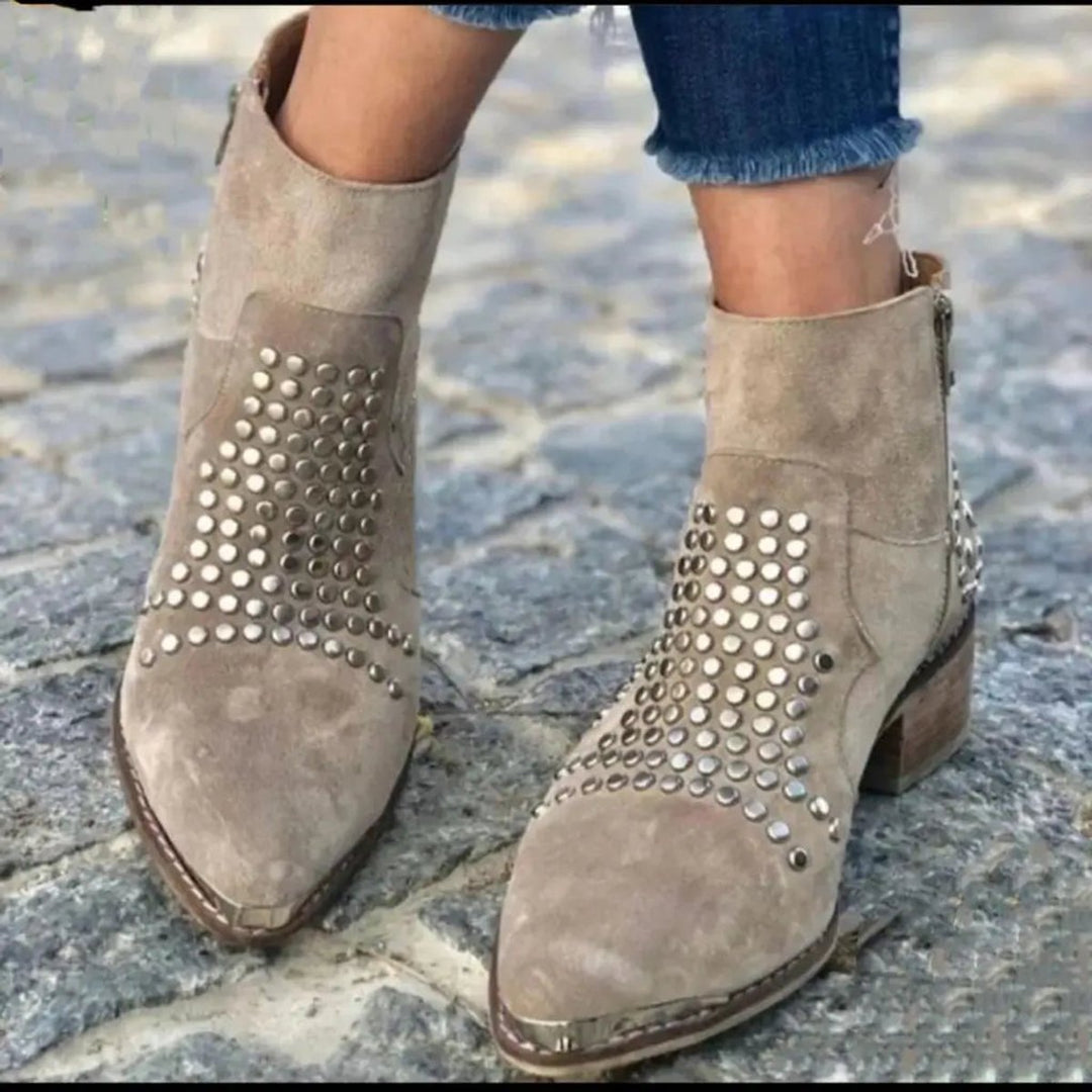 Freya | Rock-Chic And Polished Suede Ankle Boots