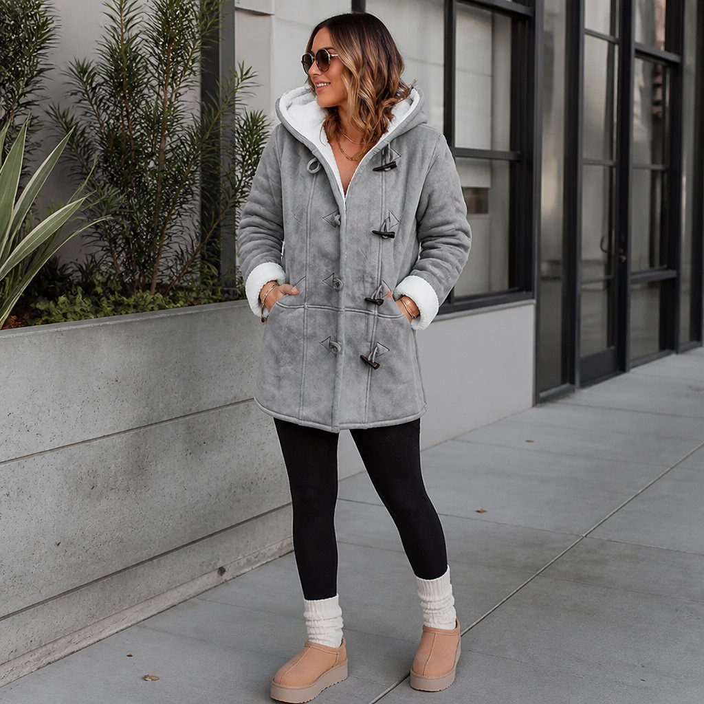 Plushbelle | Faux Shearling Winter Coat – Cozy Design for Women