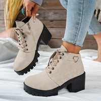 Emily | Moderne Schnürstiefeletten mit Blockabsatz
