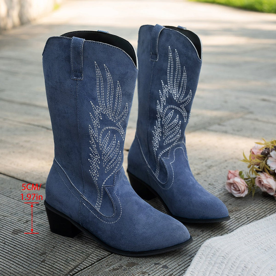 Valeria | Stivali da cowboy eleganti con cuciture a contrasto
