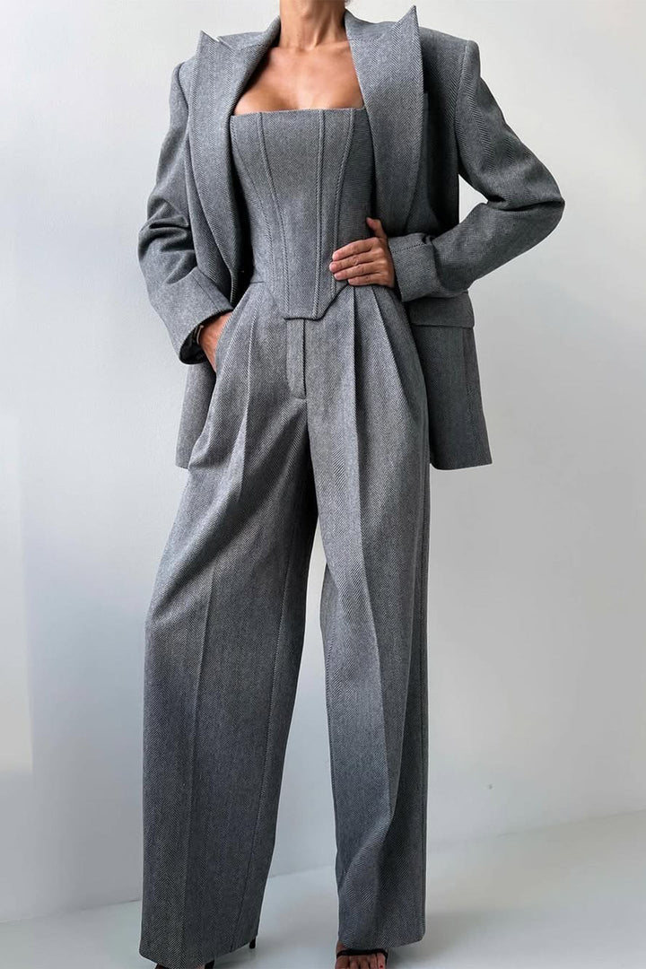 Isabelle | Stilvolles und vielseitiges dreiteiliges Blazer-Set