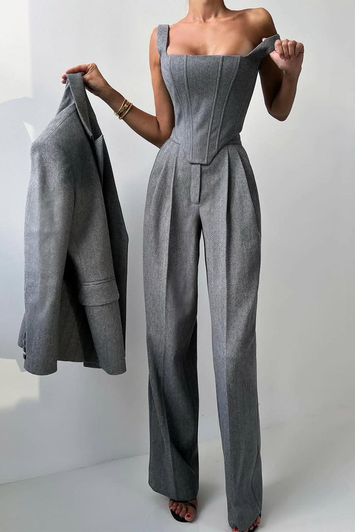 Isabelle | Stilvolles und vielseitiges dreiteiliges Blazer-Set
