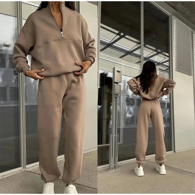 Nora | Cozy And Stylish High Waisted Lounge Two Piece Set