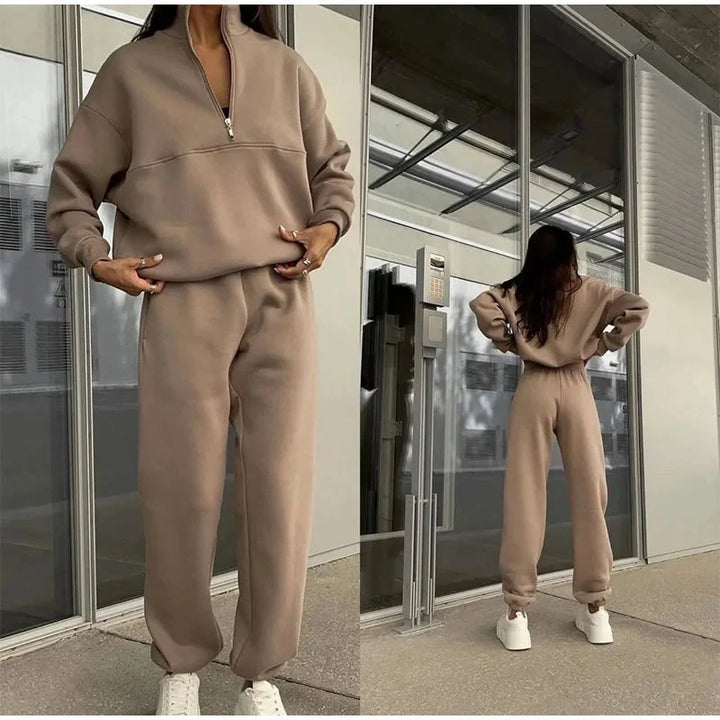 Nora | Cozy And Stylish High Waisted Lounge Two Piece Set