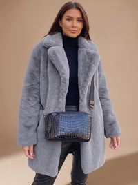 Seraphina | Zeitloser und eleganter langer offener Pelzmantel