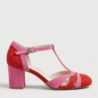 Jasmine | Sophisticated Closed-Toe T-Strap Block Heel Shoes