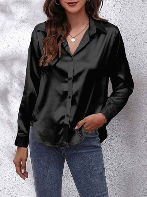 Liora | Silk Shirt – Elegant Long Sleeve Style for Women