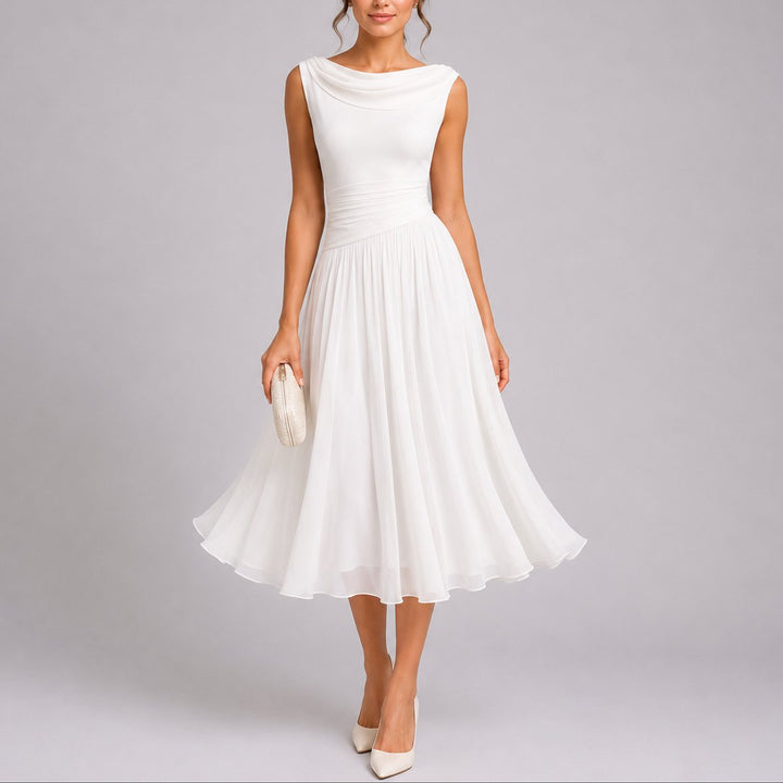 Luna | Stylish And Comfortable Fall Wedding Pleated Midi Dress