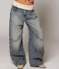 Chloe | Relaxed And Trendy Ultra-Baggy Vintage Washed  Jeans
