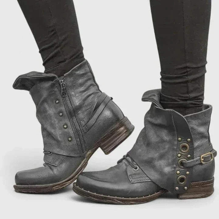 Olivia | Robuste und stilvolle Ankle Boots aus gewachstem Leder