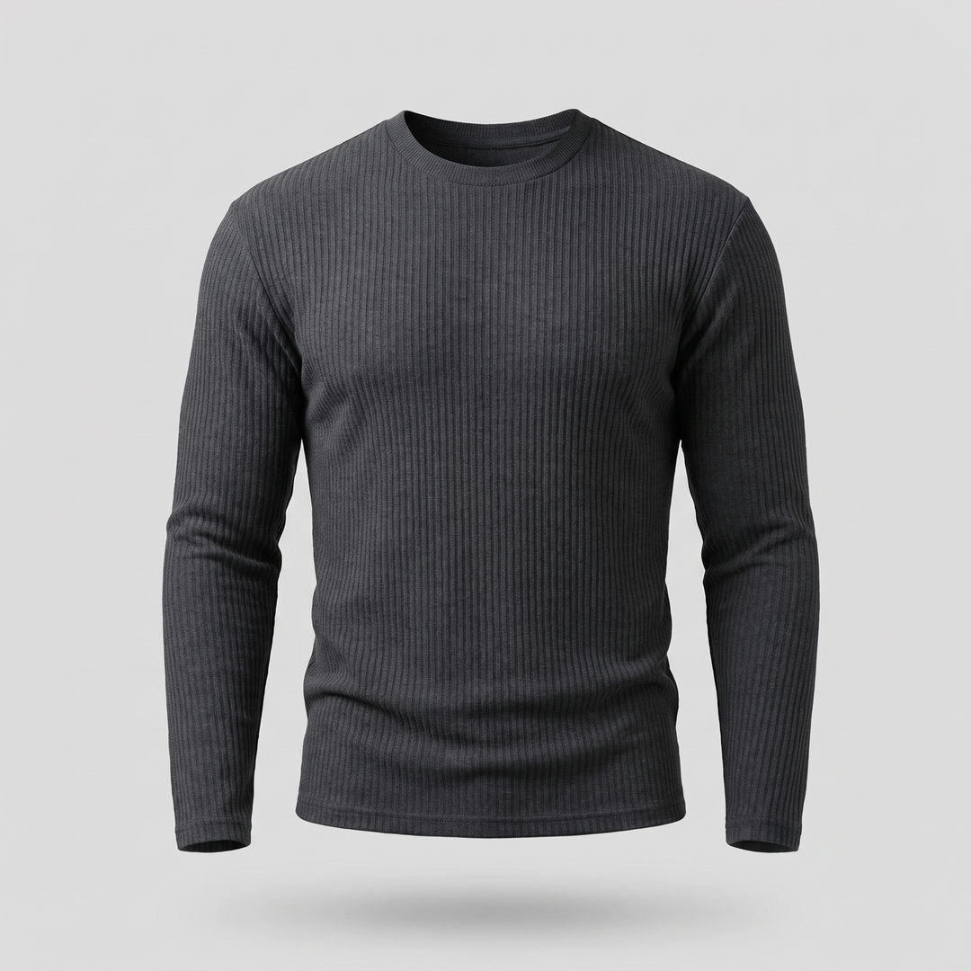 Derrickson | Ribbed Sweater – Elegant Body-Skimming Fit voor Mannen