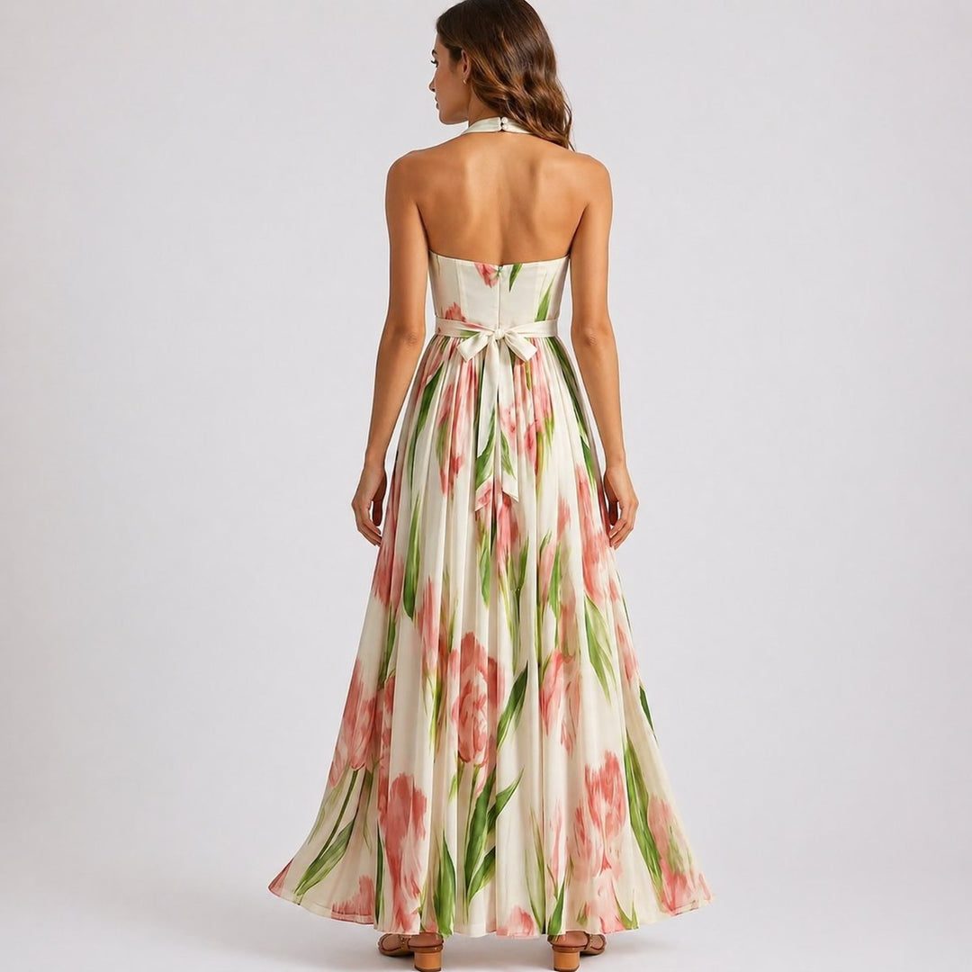Sophia | Romantic Fall Wedding Watercolour Floral Maxi Dress