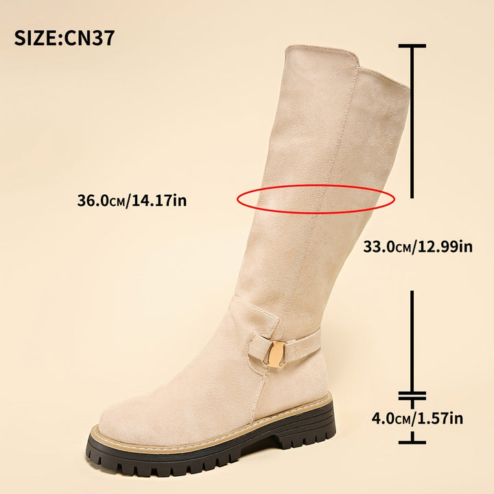 Maya | Chic And Versatile Low Block Heel Knee High Boots