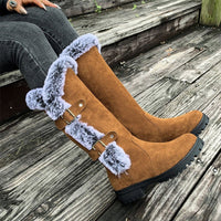 Sophie | Kuschelige und stilvolle kniehohe Stiefel mit Fellbesatz