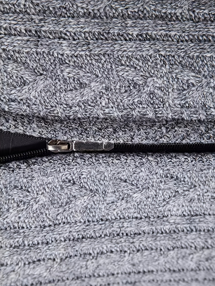 Walter | Full-Zip Cardigan – Textured Design for Men